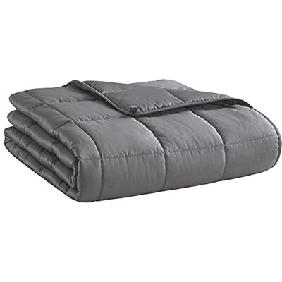 L'AGRATY Weighted Blanket (Dark Grey, 60"x80"-20lbs) Queen Size Cooling Breathable Heavy Blanket Microfiber Material with Glass Beads L'AGRATY Weighted Blanket (Dark Grey, 60"x80"-20lbs) Queen Size Cooling Breathable Heavy Blanket Microfiber Material with Glass Beads
