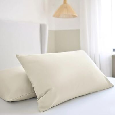 Night Lark Pillowcase Pair Plain Dye Collection – Super Soft Touch Pillow Covers with Microfibre Covers, Luxury Bedding, Machine Washable, Standard Size – Warm Sand Night Lark Pillowcase Pair Plain Dye Collection – Super Soft Touch Pillow Covers with Microfibre Covers, Luxury Bedding, Machine Washable, Standard Size – Warm Sand