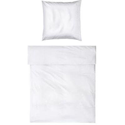 Möve Noblesse Bed Linen Set 155 x 220 cm + 80 x 80 cm 100% Cotton White/Moonlight Möve Noblesse Bed Linen Set 155 x 220 cm + 80 x 80 cm 100% Cotton White/Moonlight