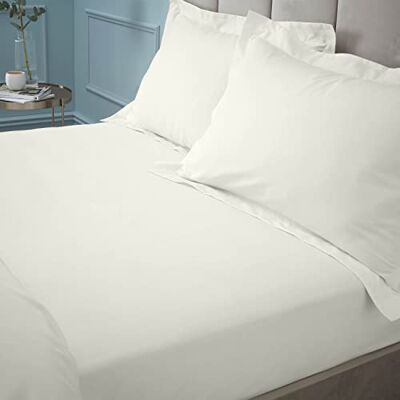 Bianca Fine Linens Bedroom 180 Thread Count Egyptian Cotton Double Fitted Sheet 34cm Depth Cream Bianca Fine Linens Bedroom 180 Thread Count Egyptian Cotton Double Fitted Sheet 34cm Depth Cream
