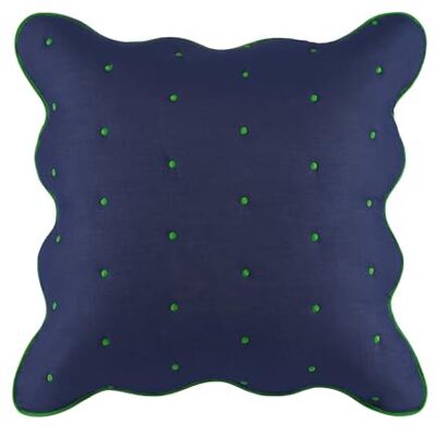 Kate Spade New York Scalloped Edge Euro Sham, 26" x 26" Decorative Pillow Cover, Single 100% Cotton Cover, Machine Washable, Navy Kate Spade New York Scalloped Edge Euro Sham, 26" x 26" Decorative Pillow Cover, Single 100% Cotton Cover, Machine Washable, Navy