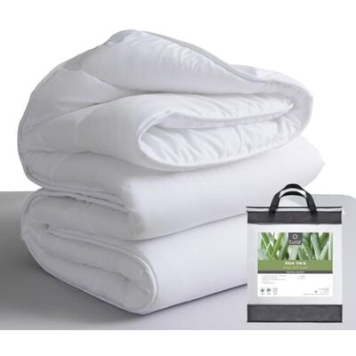 Tural Quilt 220 x 220 cm Aloe Vera Treatment Fibre Filling 300 g/m² Soft Breathable Oeko-Tex Certified White Bed 150 cm Tural Quilt 220 x 220 cm Aloe Vera Treatment Fibre Filling 300 g/m² Soft Breathable Oeko-Tex Certified White Bed 150 cm