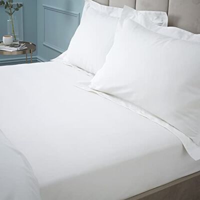 Bianca Fine Linens Bedroom 180 Thread Count Egyptian Cotton Double Fitted Sheet 34cm Depth White Bianca Fine Linens Bedroom 180 Thread Count Egyptian Cotton Double Fitted Sheet 34cm Depth White