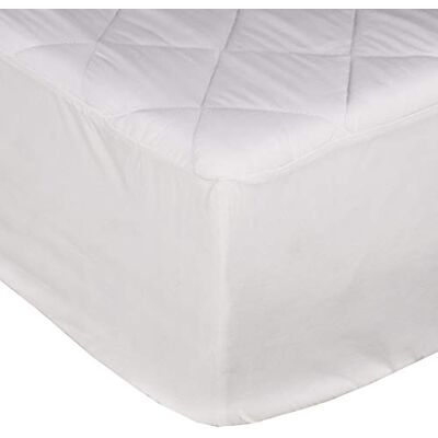 Sleepdown Quilted Fitted Mattress Protector/Pad With Extra Deep Pocket fits up to 30 cm, Double 135 x 190 cm Sleepdown Quilted Fitted Mattress Protector/Pad With Extra Deep Pocket fits up to 30 cm, Double 135 x 190 cm