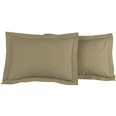 Sensei La Maison du Coton Home Cassiopee to80pe-tau Set of 2 Pillowcases 80 Count Percale Taupe 50 x 70 cm Sensei La Maison du Coton Home Cassiopee to80pe-tau Set of 2 Pillowcases 80 Count Percale Taupe 50 x 70 cm
