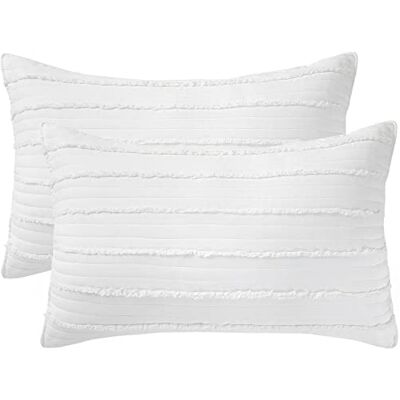 BOSOWOS Queen Size Pillow Protectors Set of 2,Soft Breathable 20 x 30 Inches Pillow Covers Encasement,Microfiber Pillowcases for Easy Care,White BOSOWOS Queen Size Pillow Protectors Set of 2,Soft Breathable 20 x 30 Inches Pillow Covers Encasement,Microfiber Pillowcases for Easy Care,White