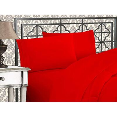 Elegant Comfort 1500 Thread Count Wrinkle & Fade Resistant Egyptian Quality Ultra Soft Luxurious 2-Piece Pillowcases, Standard Size, Red Elegant Comfort 1500 Thread Count Wrinkle & Fade Resistant Egyptian Quality Ultra Soft Luxurious 2-Piece Pillowcases, Standard Size, Red