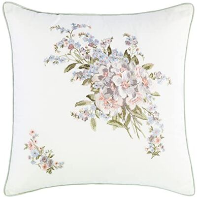 Laura Ashley Home Throw Pillow Cotton Envelope Closure, Elegant Home Decor for Couch or Bed, 18" x 18", Harper Pale Green Laura Ashley Home Throw Pillow Cotton Envelope Closure, Elegant Home Decor for Couch or Bed, 18" x 18", Harper Pale Green