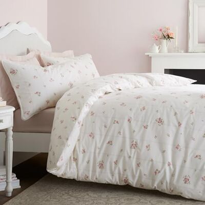 Bianca Vintage Rosebud Lace 200 Thread Count Single Duvet Set Cream Bianca Vintage Rosebud Lace 200 Thread Count Single Duvet Set Cream