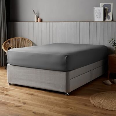 Silentnight Supersoft Collection Charcoal Single Fitted Sheet - Luxury Linen Silentnight Supersoft Collection Charcoal Single Fitted Sheet - Luxury Linen