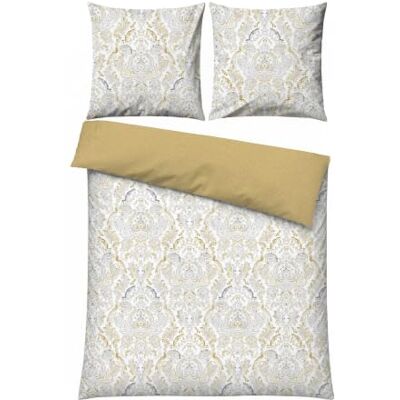 Nuit Des Rêves Mustard Ranforce Double Quilt Cover Set (200 x 200 cm), 100% Cotton, 2 Pillowcases (80 x 80 cm), Pigment Printed, Machine Washable, Elegant Design Nuit Des Rêves Mustard Ranforce Double Quilt Cover Set (200 x 200 cm), 100% Cotton, 2 Pillowcases (80 x 80 cm), Pigment Printed, Machine Washable, Elegant Design