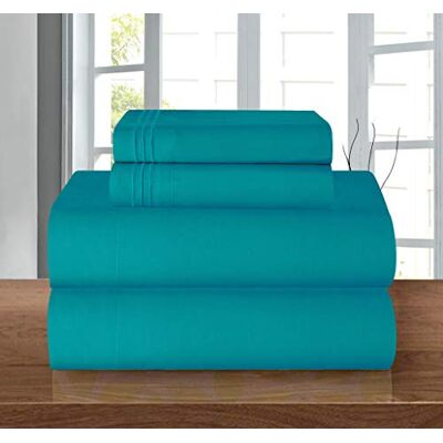 Elegant Comfort Elegance Linen ® 1500 Thread Count WRINKLE RESISTANT ULTRA SOFT LUXURY 4 pcs Bed Sheet Set, Deep Pocket Up to 16" Many Size and Colors, California King, Turqouise Elegant Comfort Elegance Linen ® 1500 Thread Count WRINKLE RESISTANT ULTRA SOFT LUXURY 4 pcs Bed Sheet Set, Deep Pocket Up to 16" Many Size and Colors, California King, Turqouise