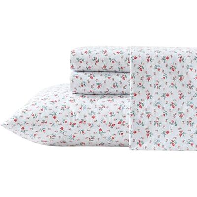 Laura Ashley Queen Sheet Set, Super Soft Cotton Percale Bedding Set with Matching Shams, Oeko-Tex Certified (Aylesmore Ditsy Red, Queen) Laura Ashley Queen Sheet Set, Super Soft Cotton Percale Bedding Set with Matching Shams, Oeko-Tex Certified (Aylesmore Ditsy Red, Queen)