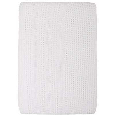 Family Bedding ® -100 Percent Pure Cotton Extra Soft & Cozy Cellular Blanket & Throws -Double Bed-230x230cm. (White) Family Bedding ® -100 Percent Pure Cotton Extra Soft & Cozy Cellular Blanket & Throws -Double Bed-230x230cm. (White)