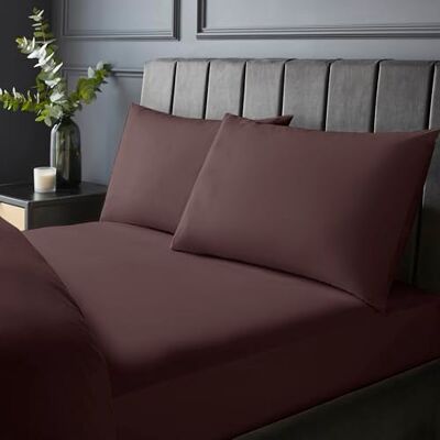 Silentnight Pure Cotton Fitted Sheet Cool Soft Touch 200 Thread Count Extra Deep 40cm Bed Mattress Sheet Breathable 100% Cotton Elasticated Corners, Machine Washable, Deep Purple Plum, Double Silentnight Pure Cotton Fitted Sheet Cool Soft Touch 200 Thread Count Extra Deep 40cm Bed Mattress Sheet Breathable 100% Cotton Elasticated Corners, Machine Washable, Deep Purple Plum, Double