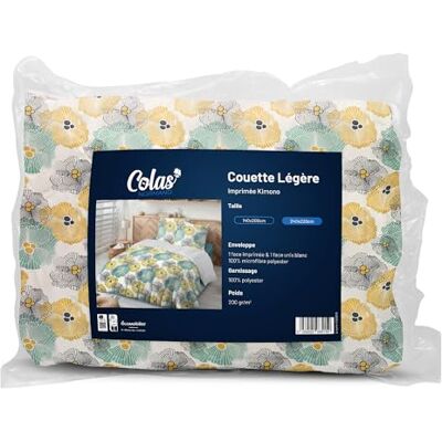 Colas Normand Lightweight Duvet – 240 x 220 cm – Kimono Print – Cover 100% Polyester Microfibre – Filling 100% Polyester – Made in France Colas Normand Lightweight Duvet – 240 x 220 cm – Kimono Print – Cover 100% Polyester Microfibre – Filling 100% Polyester – Made in France