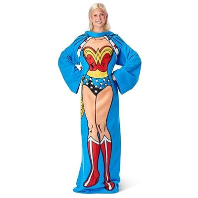 Northwest Wonder Woman Adult Silk Touch Comfy Throw Blanket with Sleeves, 48" x 71 Northwest Wonder Woman Adult Silk Touch Comfy Throw Blanket with Sleeves, 48" x 71
