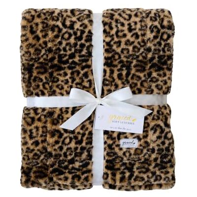 GRACED SOFT LUXURIES Oversized Softest Warm Elegant Cozy Faux Fur XL Throw Blanket 60" x 80", Classic Leopard GRACED SOFT LUXURIES Oversized Softest Warm Elegant Cozy Faux Fur XL Throw Blanket 60" x 80", Classic Leopard