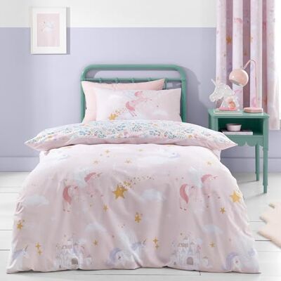 Catherine Lansfield Pink Unicorn Duvet Cover Bedding Set Catherine Lansfield Pink Unicorn Duvet Cover Bedding Set