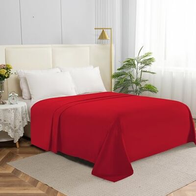 Elegant Comfort Premium Hotel Quality 1-Piece Flat Sheet, Luxury & Softest 1500 Thread Count Egyptian Quality Bedding Flat Sheet, Wrinkle, Stain and Fade Resistant, Full, Red Elegant Comfort Premium Hotel Quality 1-Piece Flat Sheet, Luxury & Softest 1500 Thread Count Egyptian Quality Bedding Flat Sheet, Wrinkle, Stain and Fade Resistant, Full, Red