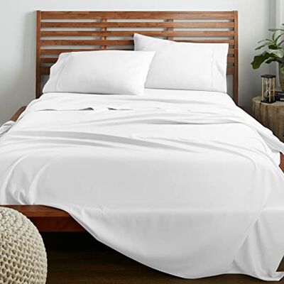American Home Collection King Size Sheet Set 16-Inch Deep Pocket Ultra Soft Microfiber Bed Sheets Breathable, Wrinkle and Fade Resistant, Easy Care 4 Piece Set (King, White) American Home Collection King Size Sheet Set 16-Inch Deep Pocket Ultra Soft Microfiber Bed Sheets Breathable, Wrinkle and Fade Resistant, Easy Care 4 Piece Set (King, White)