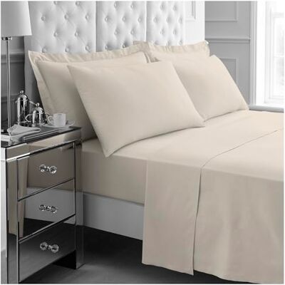 GC GAVENO CAVAILIA 4Pieces Hotel Quality Sheet Set Double 100% Polyester Bedding Includes Fitted Sheet, Flat Sheet & Pillowcases Wrinkle & Fade Resistant, Everyday Home Use Cream GC GAVENO CAVAILIA 4Pieces Hotel Quality Sheet Set Double 100% Polyester Bedding Includes Fitted Sheet, Flat Sheet & Pillowcases Wrinkle & Fade Resistant, Everyday Home Use Cream