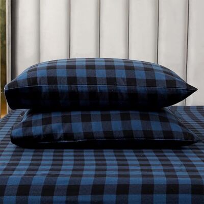 Elegant Comfort Ultra Soft 4-Piece 100% Turkish Cotton Flannel Sheet Set Buffalo Check Plaid Flannel Sheets, Warm and Cozy Anti-Pill Premium Quality, Deep Pocket Fitted Sheet- Twin, Blue Elegant Comfort Ultra Soft 4-Piece 100% Turkish Cotton Flannel Sheet Set Buffalo Check Plaid Flannel Sheets, Warm and Cozy Anti-Pill Premium Quality, Deep Pocket Fitted Sheet- Twin, Blue