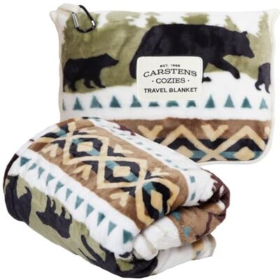 Carstens , INC. Travel Blanket, Premium Compact 2-in-1 Airplane Blanket/Pillow, Hidden Lake Carstens , INC. Travel Blanket, Premium Compact 2-in-1 Airplane Blanket/Pillow, Hidden Lake