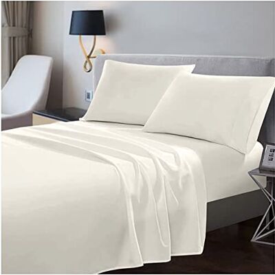 GC GAVENO CAVAILIA 200 Thread Count Flat Sheets Single- 100% Egyptian Cotton Bed Sheets- Super Soft Hotel Quality Bedding- Cream GC GAVENO CAVAILIA 200 Thread Count Flat Sheets Single- 100% Egyptian Cotton Bed Sheets- Super Soft Hotel Quality Bedding- Cream
