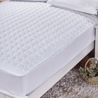 Good Nite Mattress Protector Quilted Mattress Topper Mattress Cover Pads 25cm Deep Machine Washable (White, Double) Good Nite Mattress Protector Quilted Mattress Topper Mattress Cover Pads 25cm Deep Machine Washable (White, Double)
