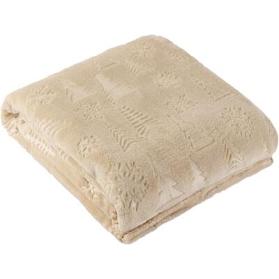 furn. Festive Time Throw – Festive Snowflake & Tree Embossed Soft Flannel Fleece Blanket (Natural 140x180cm) furn. Festive Time Throw – Festive Snowflake & Tree Embossed Soft Flannel Fleece Blanket (Natural 140x180cm)