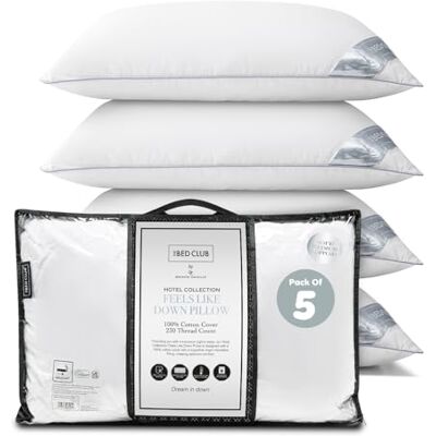 GC GAVENO CAVAILIA Hotel Collection Soft Pillow 5 Pack Bounce-Back Neck Support Pillow With 100% Cotton Cover Hypoallergenic Hotel Quality Pillows For Sleeping Back & Side Sleepers Pillow 74x48cm GC GAVENO CAVAILIA Hotel Collection Soft Pillow 5 Pack Bounce-Back Neck Support Pillow With 100% Cotton Cover Hypoallergenic Hotel Quality Pillows For Sleeping Back & Side Sleepers Pillow 74x48cm