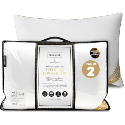 GC GAVENO CAVAILIA Medium Support Pillow 2Pack With 100% Cotton Cover Bounce-Back Neck Support Bed Pillows Standard Size Single Pillow Hotel Quality Pillows For Back Pain & Side Sleepers, 74x48cm GC GAVENO CAVAILIA Medium Support Pillow 2Pack With 100% Cotton Cover Bounce-Back Neck Support Bed Pillows Standard Size Single Pillow Hotel Quality Pillows For Back Pain & Side Sleepers, 74x48cm