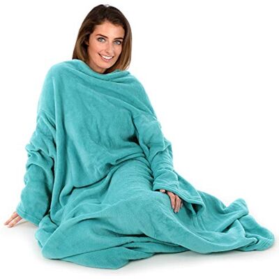 Autumn Faith Snuggle Blanket With Sleeves Wrap Around Blue (No Pattern) Autumn Faith Snuggle Blanket With Sleeves Wrap Around Blue (No Pattern)