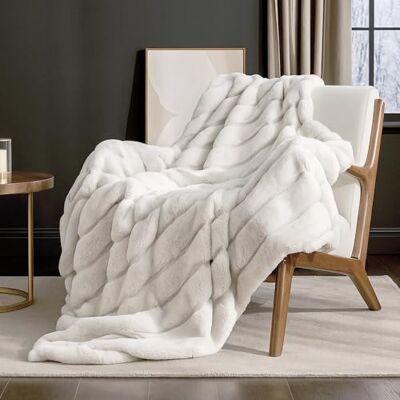 Cozy Bliss Luxury Super Soft Striped Faux Fur Throw Blanket for Couch, 50"x60" Beige, Warm Milky Plush Blanket for Sofa Bed Living Room Bedroom (Stripe-Beige) Cozy Bliss Luxury Super Soft Striped Faux Fur Throw Blanket for Couch, 50"x60" Beige, Warm Milky Plush Blanket for Sofa Bed Living Room Bedroom (Stripe-Beige)