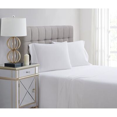 Charisma Percale Cotton 400 Thread Count pillowcases, King, White Charisma Percale Cotton 400 Thread Count pillowcases, King, White