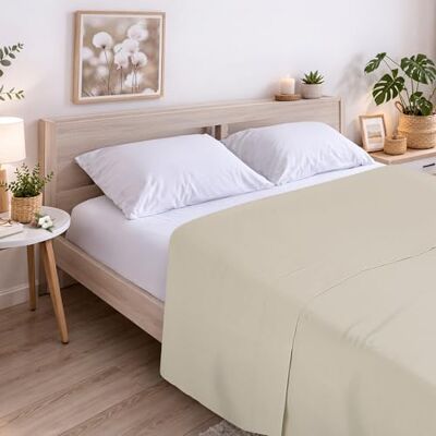 ECOMMERC3 Top Sheet Bed 135 cm, 100% Soft, Breathable Cotton Top Sheet Extra Soft Earth Colour ECOMMERC3 Top Sheet Bed 135 cm, 100% Soft, Breathable Cotton Top Sheet Extra Soft Earth Colour