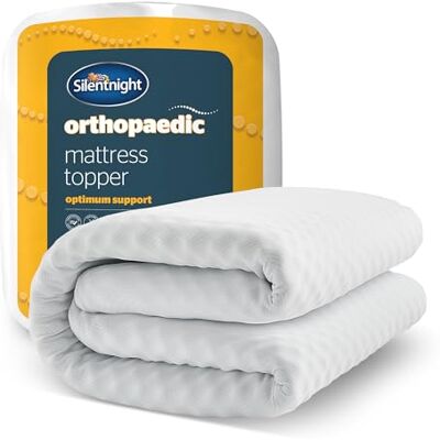 Silentnight Orthopaedic Mattress Topper Relieves Aches & Pains Ergonomic Contoured Comfortable Foam Supportive for Neck, Back, Body Pain Washable Removable Cover, Hypoallergenic, Small Double Silentnight Orthopaedic Mattress Topper Relieves Aches & Pains Ergonomic Contoured Comfortable Foam Supportive for Neck, Back, Body Pain Washable Removable Cover, Hypoallergenic, Small Double