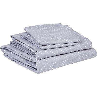 Sweet Home Collection Luxury Bedding Set with Flat, Fitted Sheet, 2 Pillow Cases, Microfiber, Dot Gray, Queen Sweet Home Collection Luxury Bedding Set with Flat, Fitted Sheet, 2 Pillow Cases, Microfiber, Dot Gray, Queen