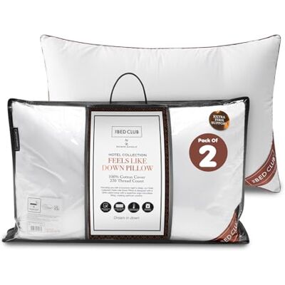 GC GAVENO CAVAILIA Firm Pillows 2Pack Neck Support Bed Pillow Breathable Standard Size Single Pillow With 100% Cotton Cover Hotel Quality Pillows For Stomach Back Pain & Side Sleepers, 74x48cm GC GAVENO CAVAILIA Firm Pillows 2Pack Neck Support Bed Pillow Breathable Standard Size Single Pillow With 100% Cotton Cover Hotel Quality Pillows For Stomach Back Pain & Side Sleepers, 74x48cm