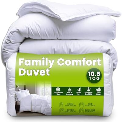 GC GAVENO CAVAILIA 10.5 Tog King Size Duvet Soft Warm Anti Allergy Coverless Quilt Luxury Winter Bedding Comforter Hypoallergenic Kingsize Bed Duvet White (220x225 Cm) Washable GC GAVENO CAVAILIA 10.5 Tog King Size Duvet Soft Warm Anti Allergy Coverless Quilt Luxury Winter Bedding Comforter Hypoallergenic Kingsize Bed Duvet White (220x225 Cm) Washable