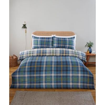 Rapport Home Regalia Plaid Complete Bedding Set Single Fully Reversible Tartan Check Duvet Cover with Matching Fitted Sheet & Pillowcase Soft Premium Microfibre Blue Rapport Home Regalia Plaid Complete Bedding Set Single Fully Reversible Tartan Check Duvet Cover with Matching Fitted Sheet & Pillowcase Soft Premium Microfibre Blue