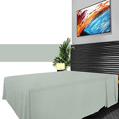 GC GAVENO CAVAILIA Non Iron Plain Dyed Percale Flat, Soft Polycotton Sheets, 180 Thread Count Easy Care Bedding, Duck Egg, King GC GAVENO CAVAILIA Non Iron Plain Dyed Percale Flat, Soft Polycotton Sheets, 180 Thread Count Easy Care Bedding, Duck Egg, King