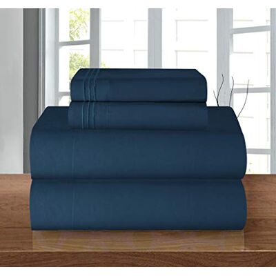 Elegant Comfort Luxury Soft 1500 Premier Egyptian 4-Piece Premium Hotel Quality Wrinkle Resistant Coziest Bedding Set, All Around Elastic Fitted Sheet, Deep Pocket, Twin/Twin XL, Navy Elegant Comfort Luxury Soft 1500 Premier Egyptian 4-Piece Premium Hotel Quality Wrinkle Resistant Coziest Bedding Set, All Around Elastic Fitted Sheet, Deep Pocket, Twin/Twin XL, Navy