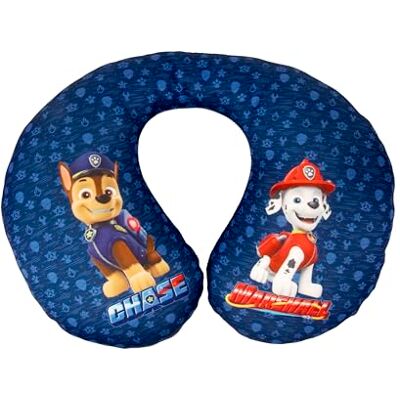 Paw Patrol Blue Neck Pillow with Chase and Marshall. Perfect for Travelling. Extra Comfortable and Washable, BOY Paw Patrol Blue Neck Pillow with Chase and Marshall. Perfect for Travelling. Extra Comfortable and Washable, BOY