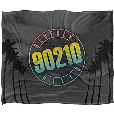 Beverly Hills 90210 Palms Logo Silky Touch Super Soft Throw Blanket 152 X 127 cm, White Beverly Hills 90210 Palms Logo Silky Touch Super Soft Throw Blanket 152 X 127 cm, White