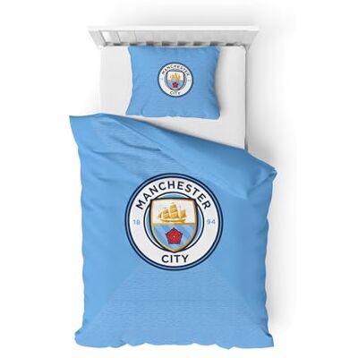FOCO Officially Licensed Football Essential Single Duvet & Pillowcase Bedding Set (Manchester City FC) FOCO Officially Licensed Football Essential Single Duvet & Pillowcase Bedding Set (Manchester City FC)