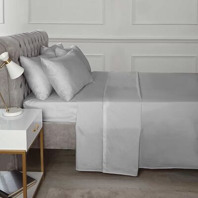 Rapport Home 16" Deep Flat Sheet 180TC Percale Sheet (Grey, Double) Rapport Home 16" Deep Flat Sheet 180TC Percale Sheet (Grey, Double)