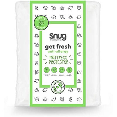 Snug is happy sleep Snug Get Fresh Mattress Protector Anti Allergy and Anti-Bacterial Mattress Pad Cover with Elasticated Straps to Fit All Mattress Depths – Single – 190 x 90cm White Snug is happy sleep Snug Get Fresh Mattress Protector Anti Allergy and Anti-Bacterial Mattress Pad Cover with Elasticated Straps to Fit All Mattress Depths – Single – 190 x 90cm White