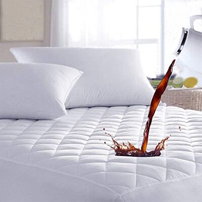 DUDU N GIRLIE Deep Single Mattress Protector Waterproof Fitted Mattress Cover Quilted Anti Allergy Mattress Protector Topper Pad (Single 90 x 190+25 cm) DUDU N GIRLIE Deep Single Mattress Protector Waterproof Fitted Mattress Cover Quilted Anti Allergy Mattress Protector Topper Pad (Single 90 x 190+25 cm)